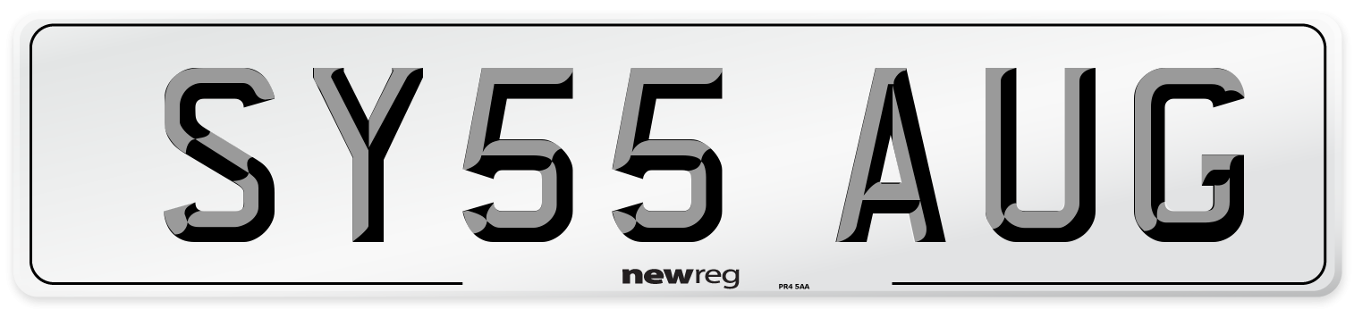 SY55 AUG Number Plate from New Reg